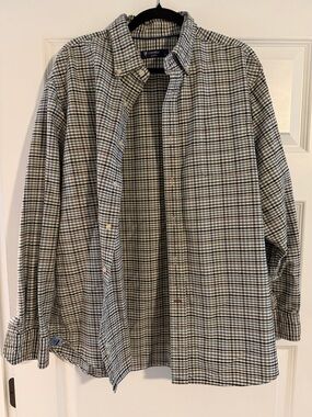 Daniel Cremieux Men's Button-Down Shirt in Green, Blue, White Plaid
